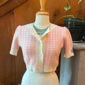 Cider Crop Short Sleeve Cardigan Sweater